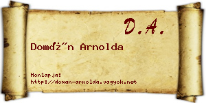 Domán Arnolda névjegykártya